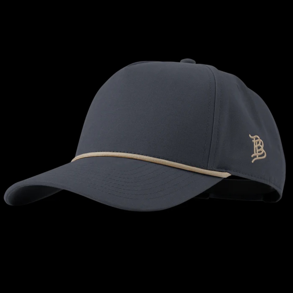 Branded Bills - Bare Curved Canvas 5 Panel Rope Hat - navy hat